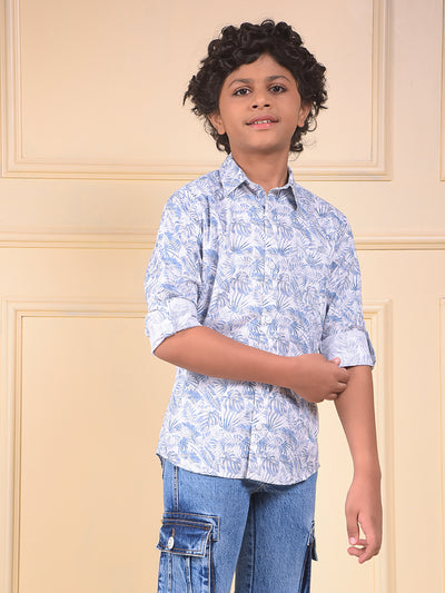 Blue Floral Print Shirt