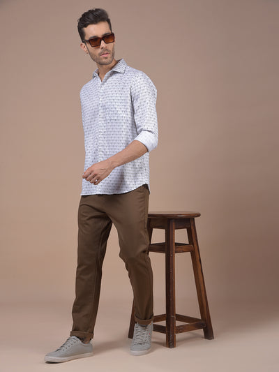 Brown Printed Trousers
