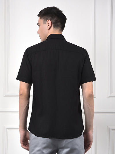 Soft Washed Linen Black Shirt