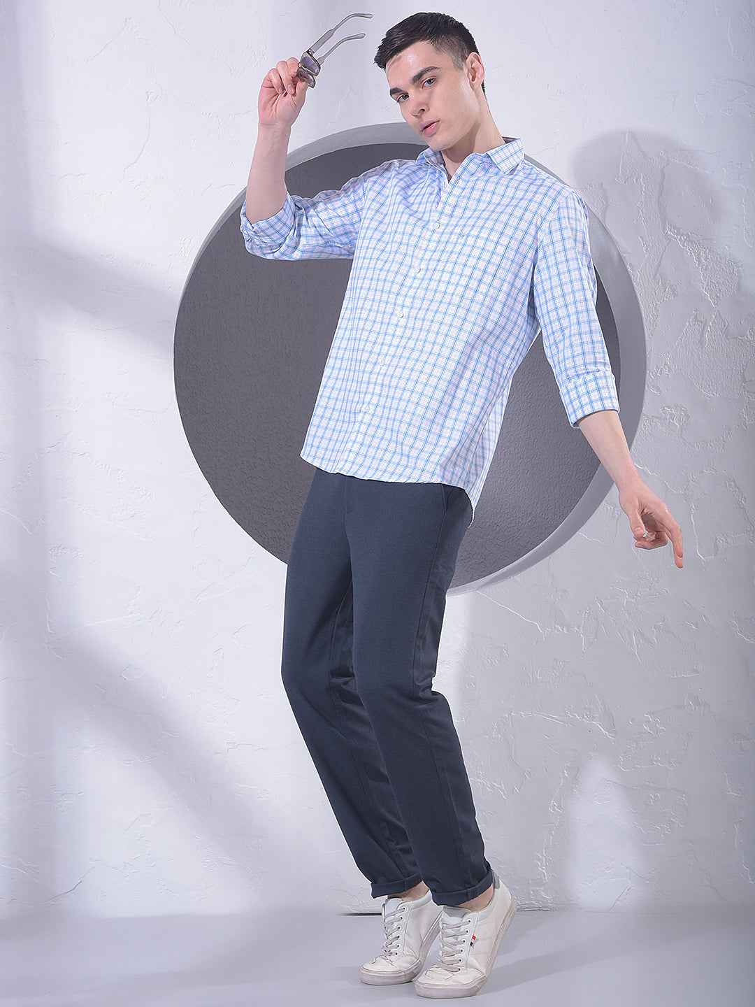 White Checked 100% Cotton Shirt