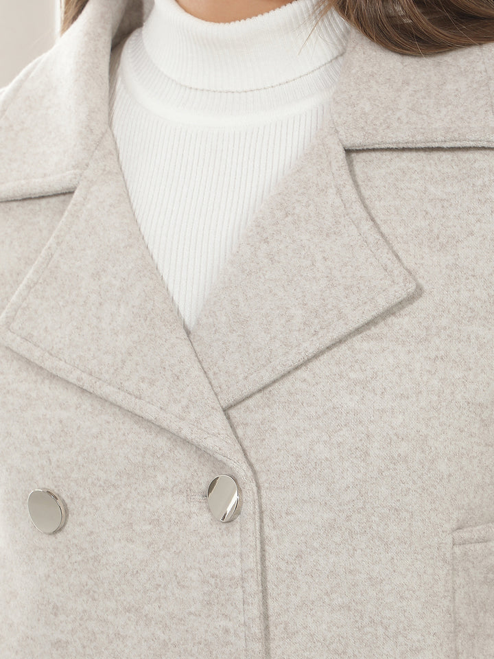Cream Double Breasted Coat