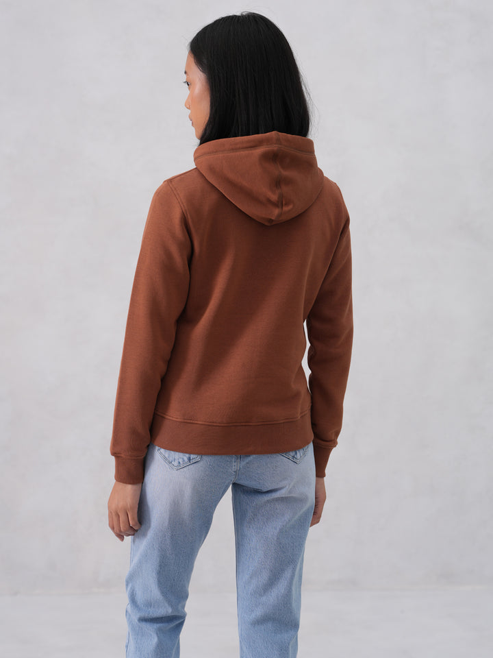 Brown Hooded Neck Sweatshirt
