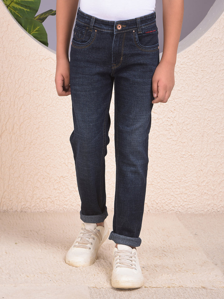 Sleek Dark Wash Slim Fit Blue Jeans