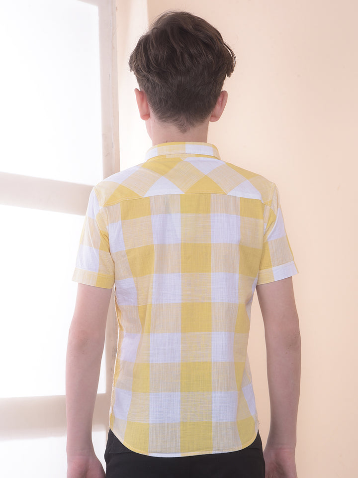 Yellow 100% Cotton Checked Shirt