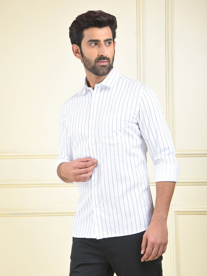 White Vertical Stripes Shirt