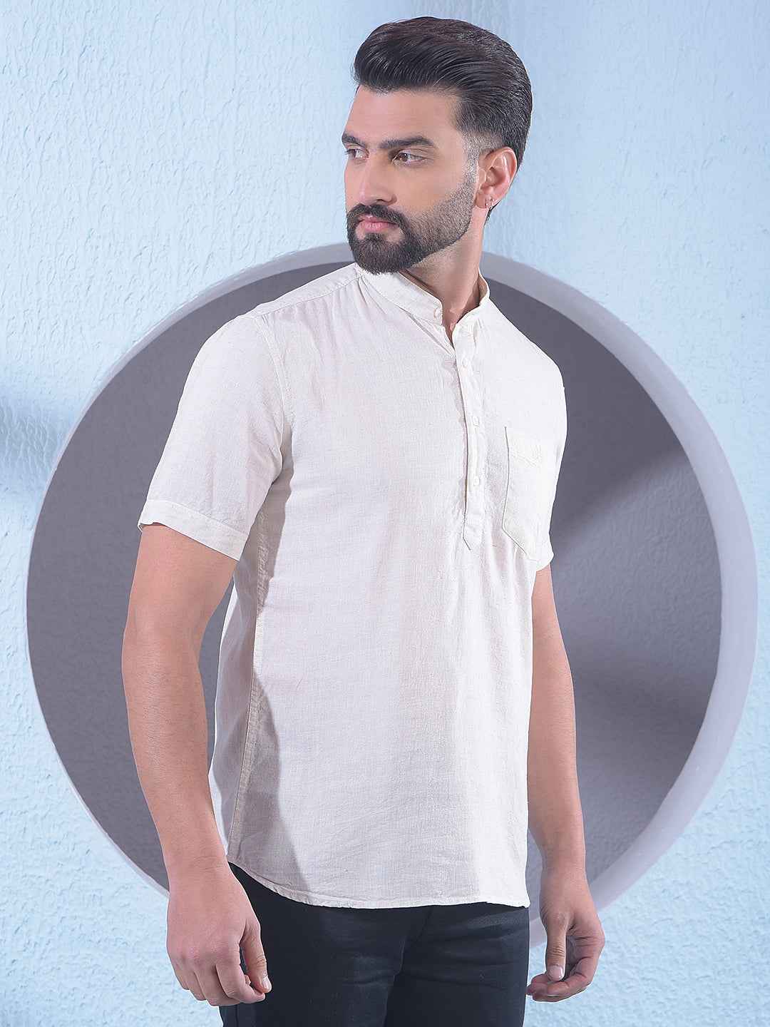 Elegant Beige Linen Kurta