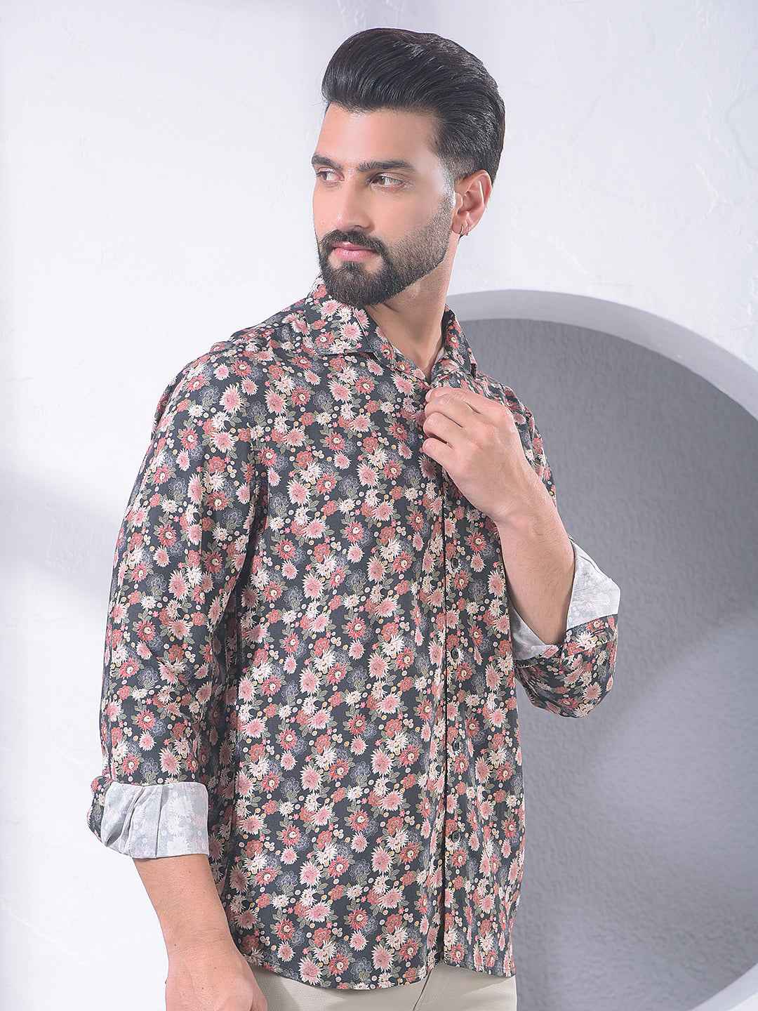 Multi-Color Floral Print Shirt