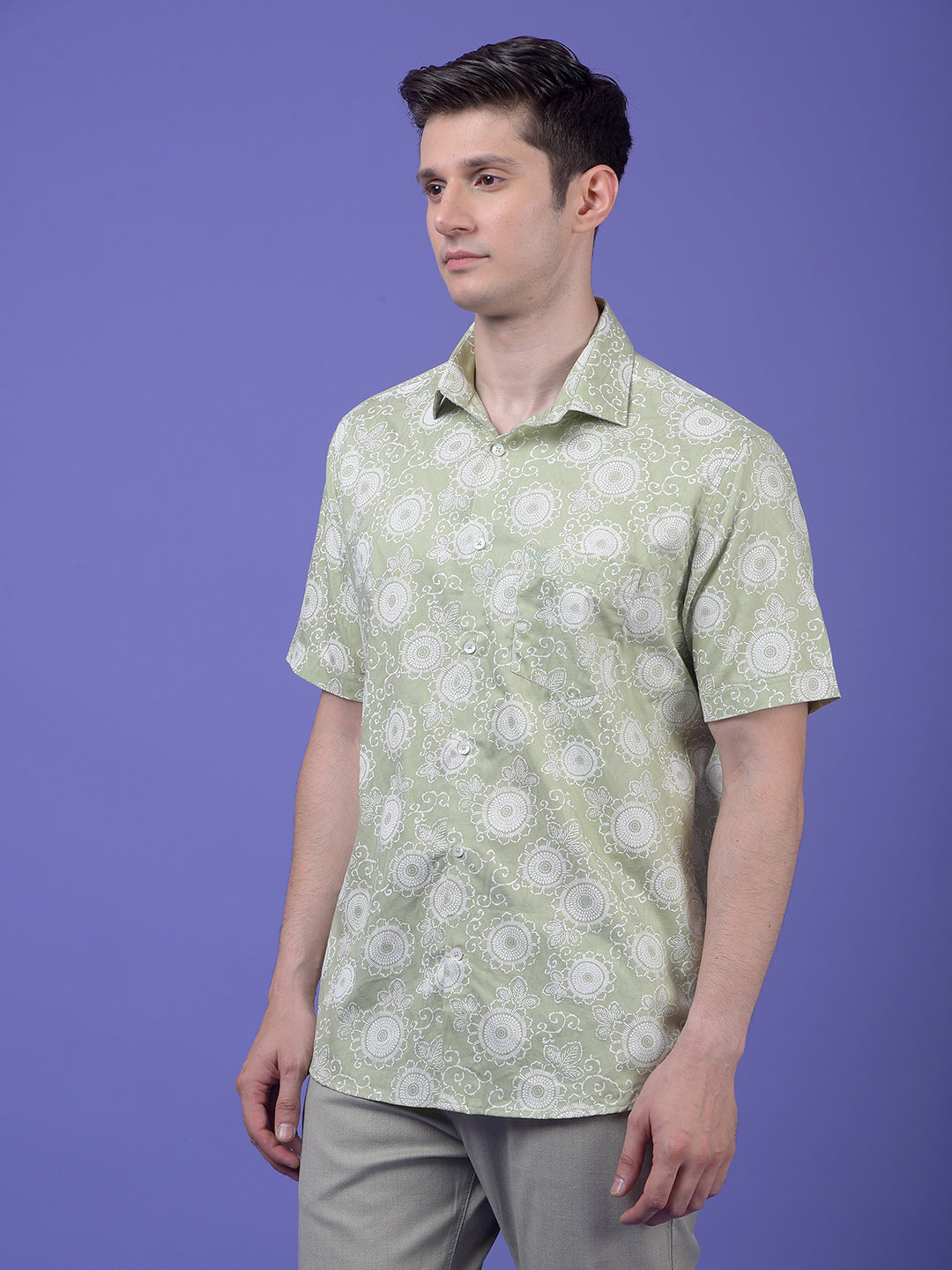 Green Printed Shirt