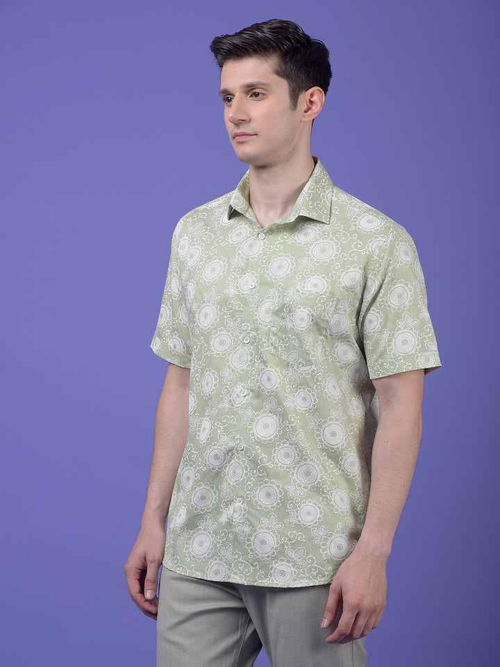 Green Printed Shirt