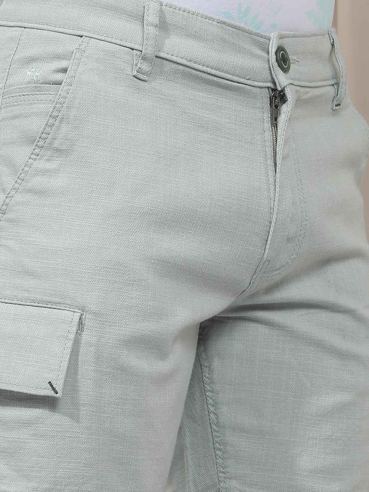 Green 100% Cotton Cargo Shorts