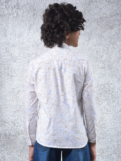 White Floral Print Shirt