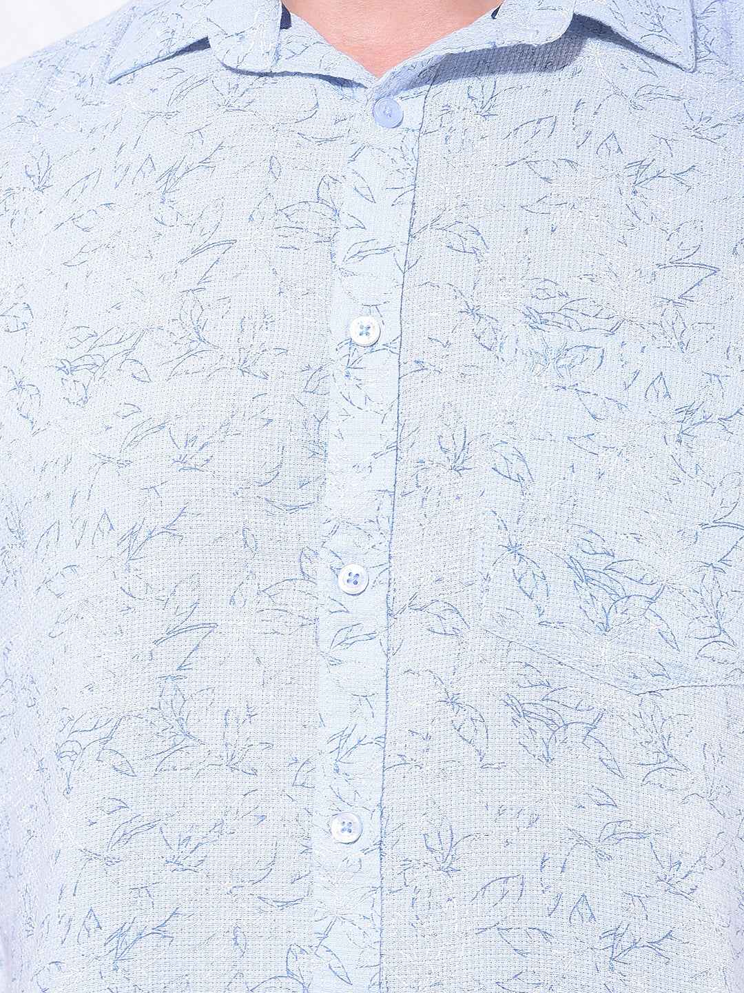 Blue Floral Print Shirt