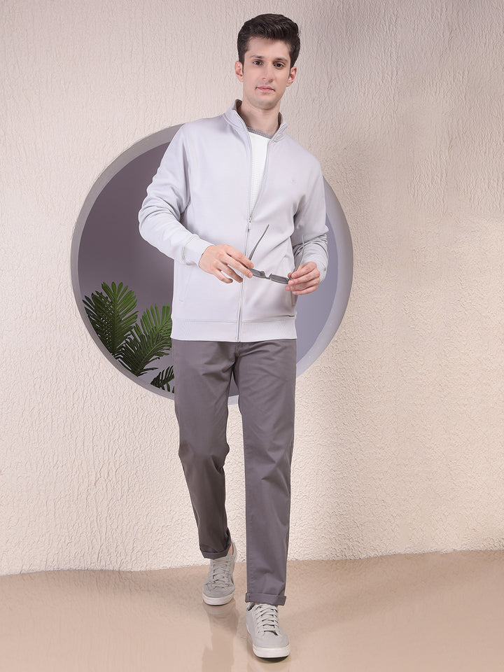 Light Grey Zip-Up Jacket