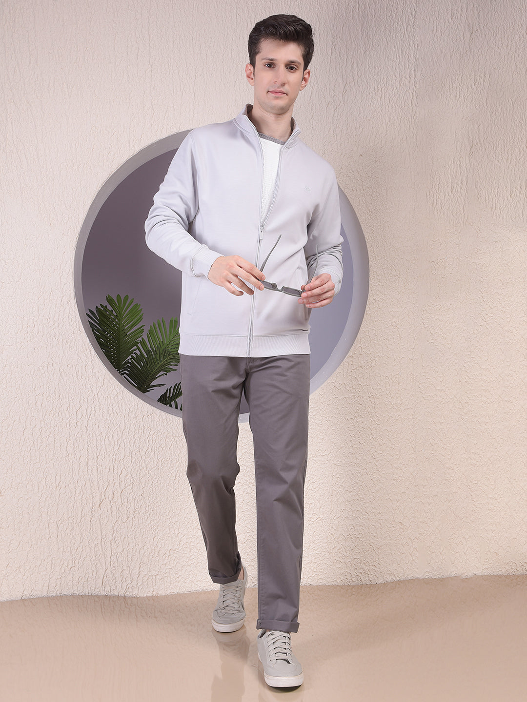 Light Grey Zip-Up Jacket