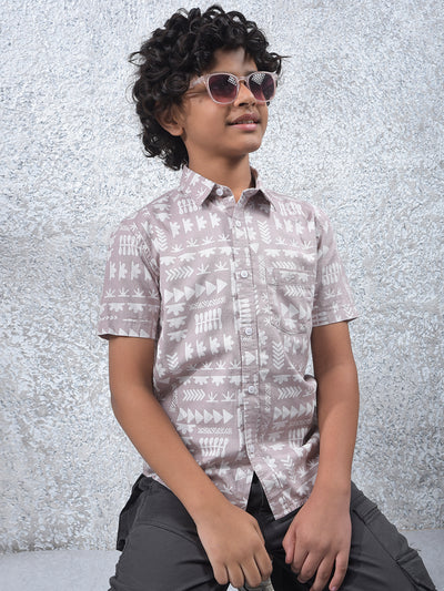 Purple Printed 100% Cotton Shirt