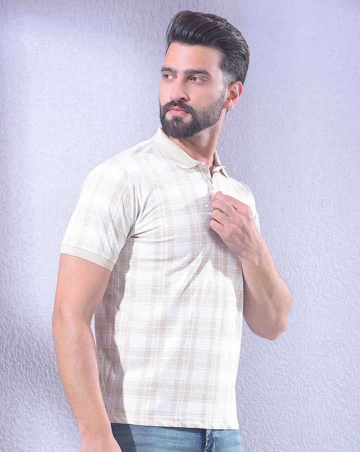 Beige Floral Print T-Shirt