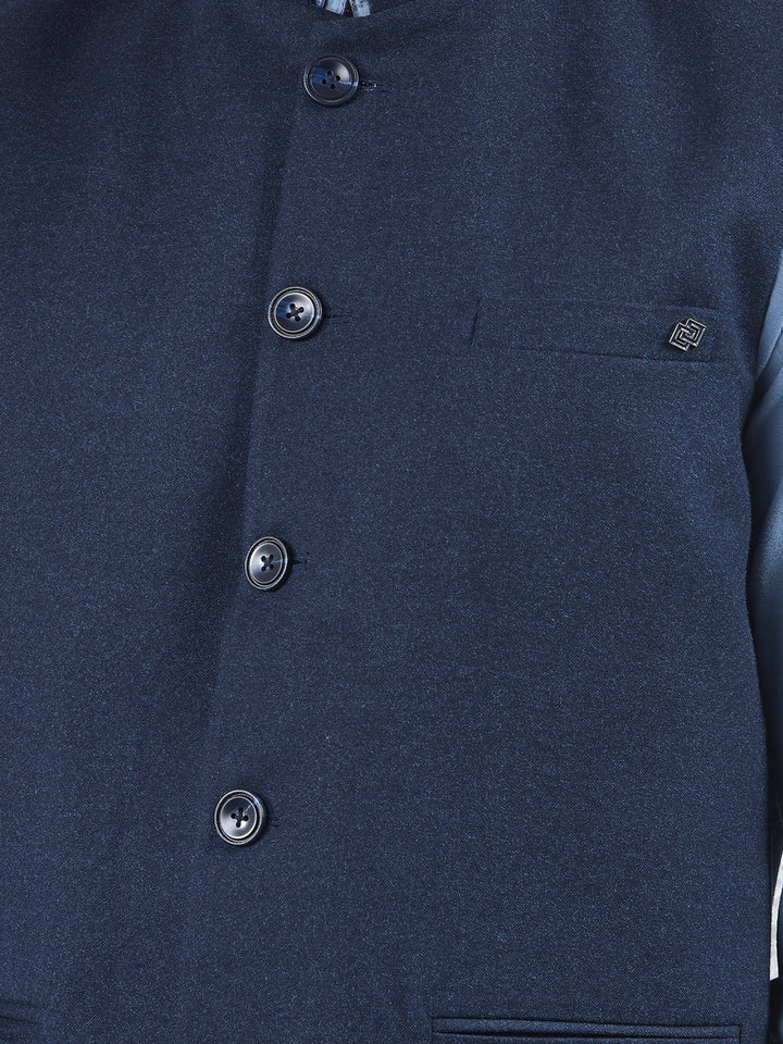 Navy Blue Sleeveless Waist Coat
