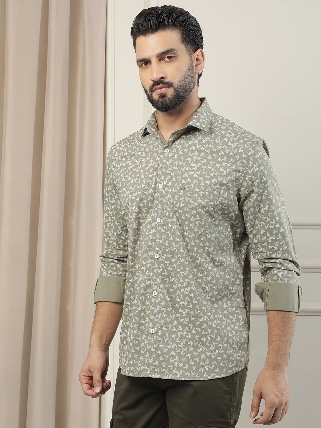 Urban Leaf Green Printed Shirt