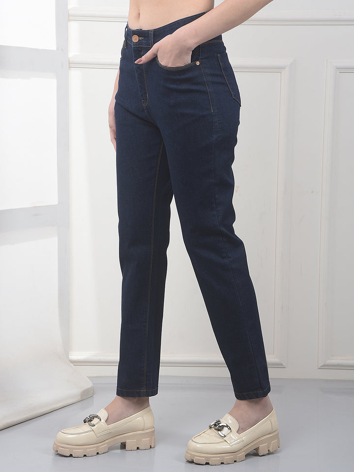 Deep Indigo Straight Jeans