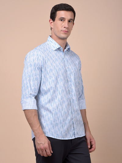 Classique Blue Printed Shirt