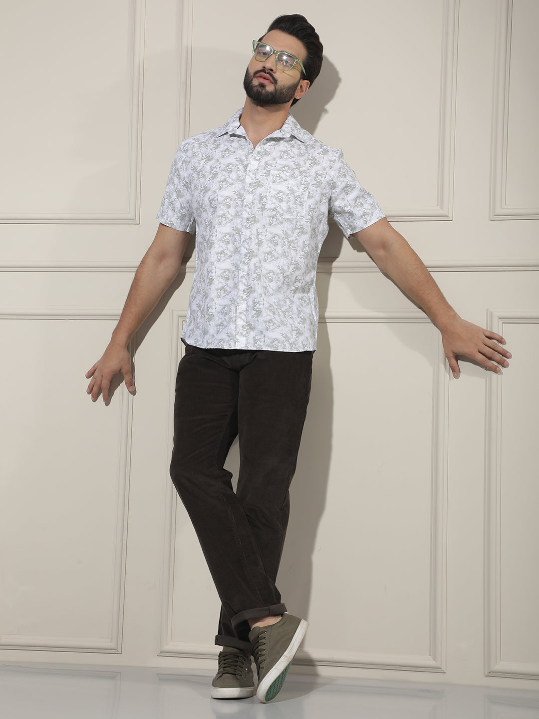 Green Floral Print Shirt