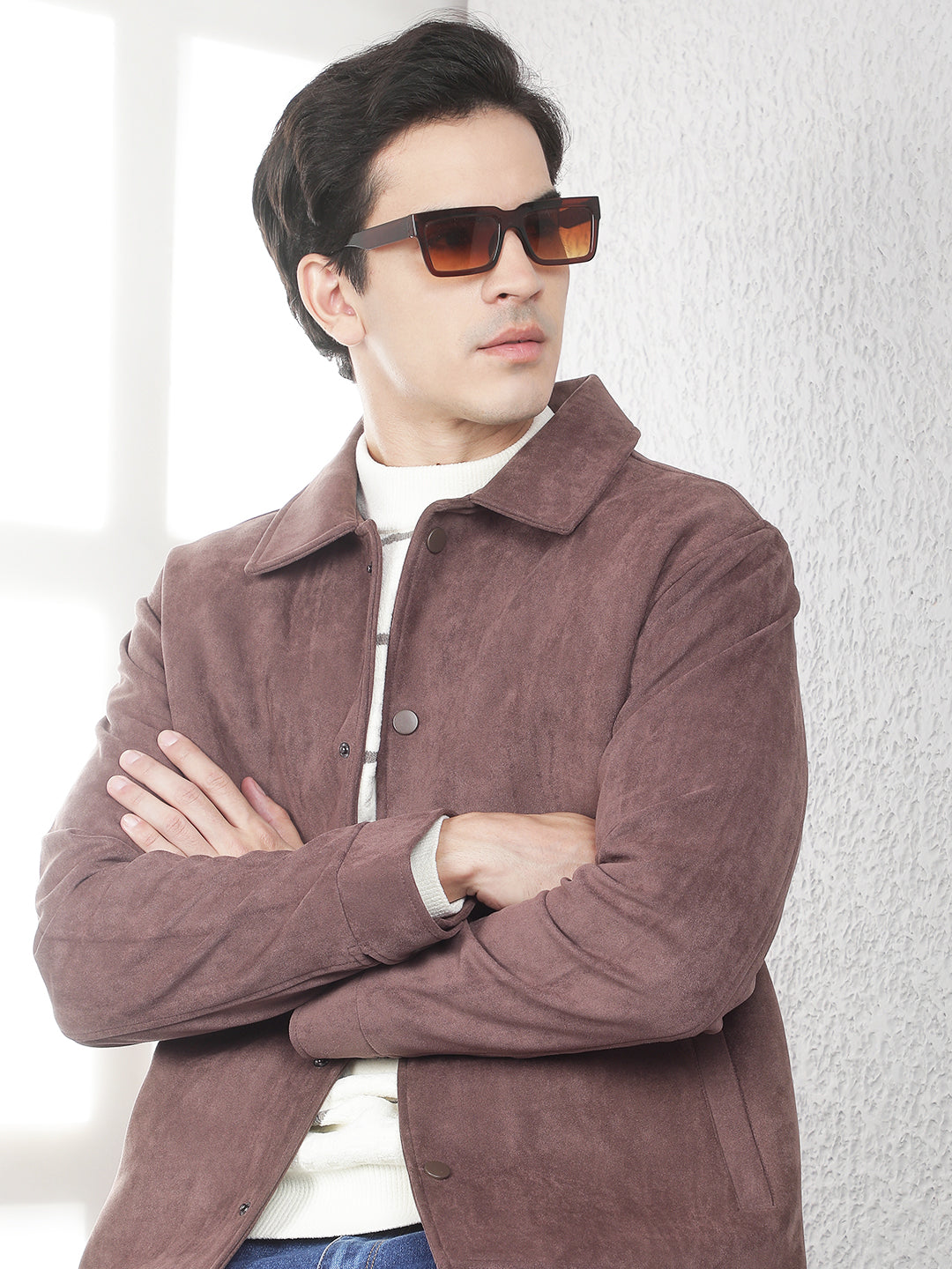 Brown Faux Suede Shacket