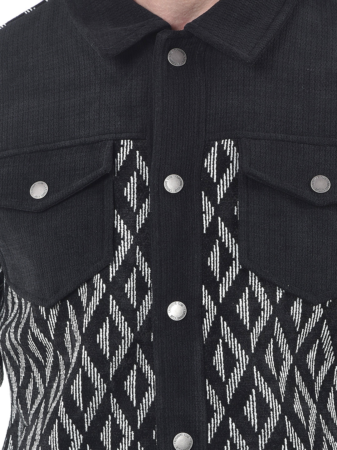 Breathable Black Jacquard Shacket