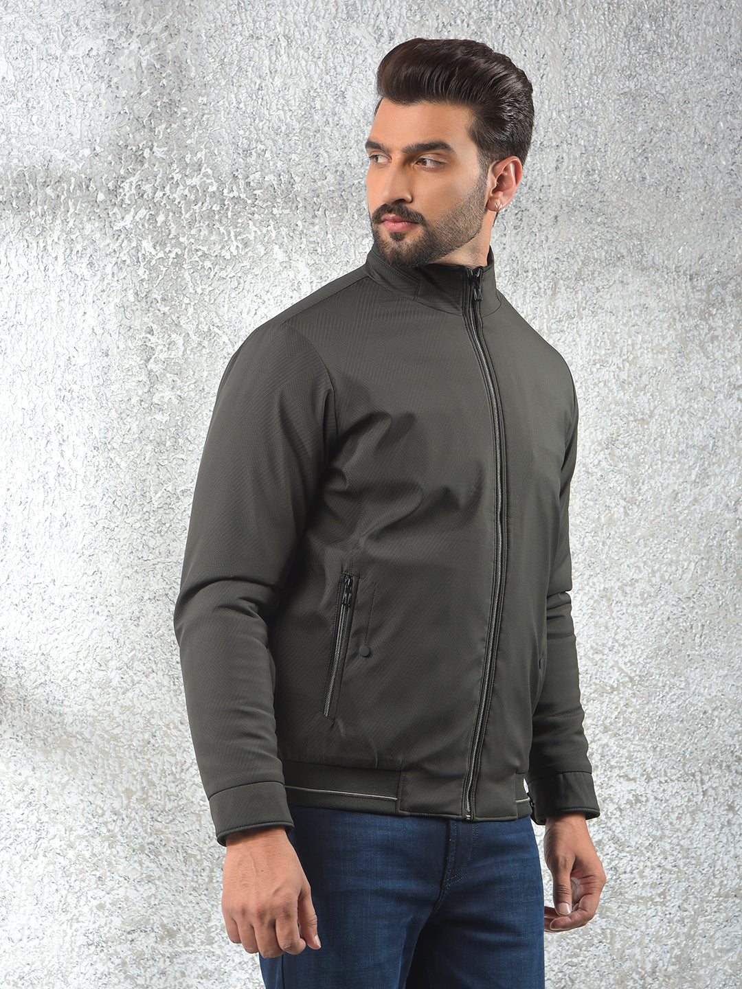 Black Printed Puffer Jacket