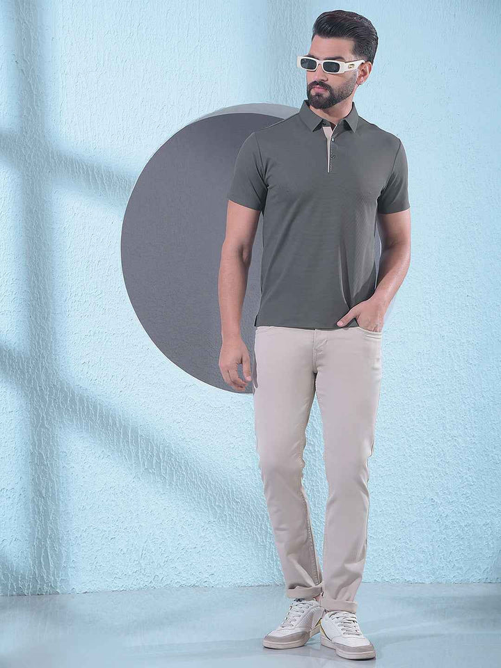 Olive Polo Neck T-Shirt