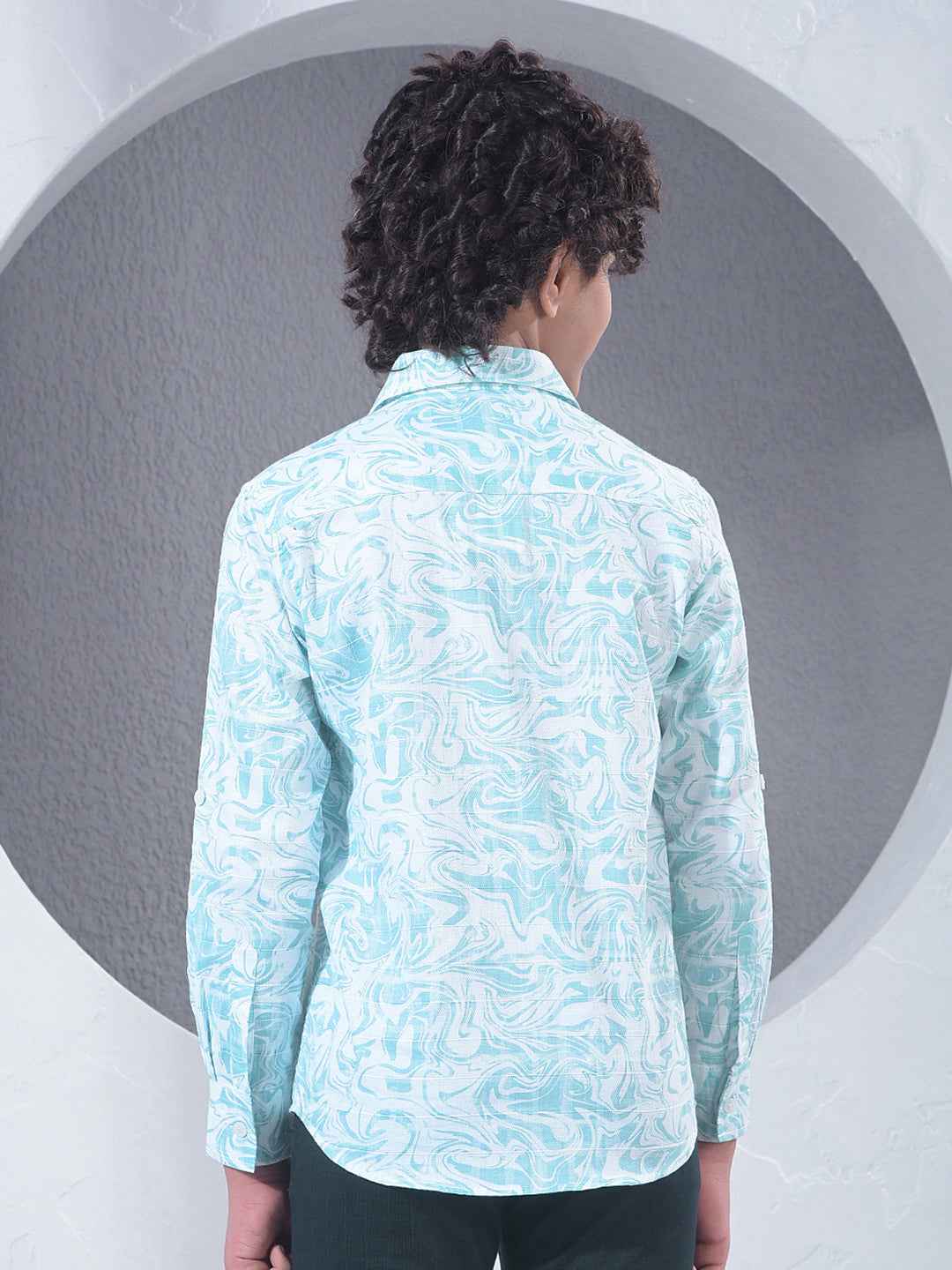 Green Printed 100% Cotton Shirt