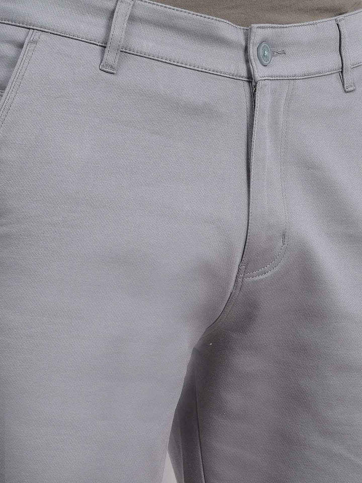 Grey Tailored Straight Trousers