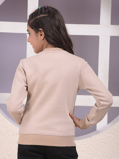 Minimal Beige Crewneck Sweatshir