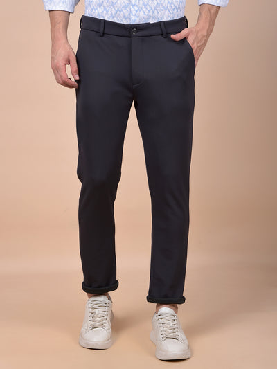 Navy Blue Printed Trousers