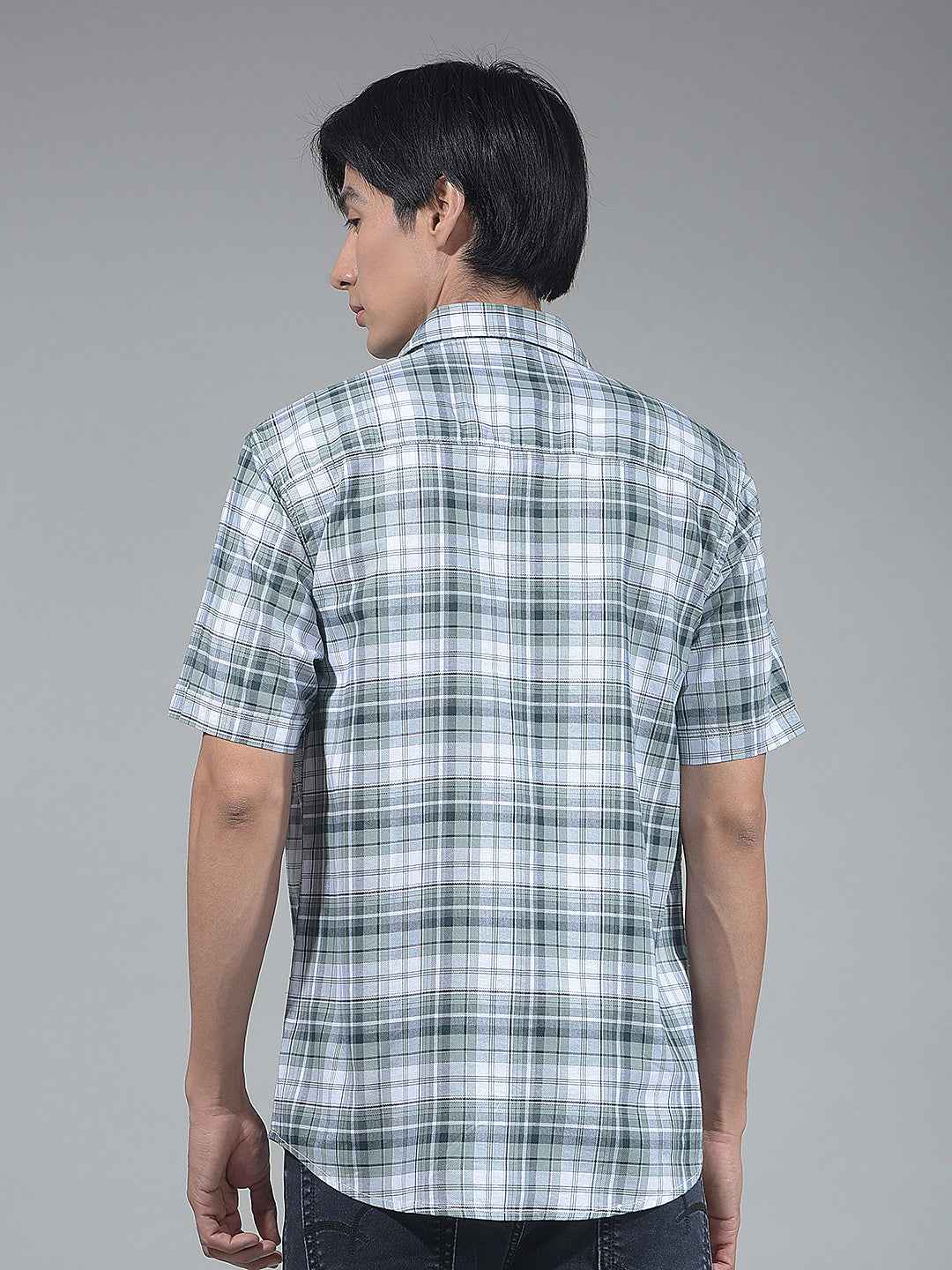 Green Checked 100% Cotton Shirt