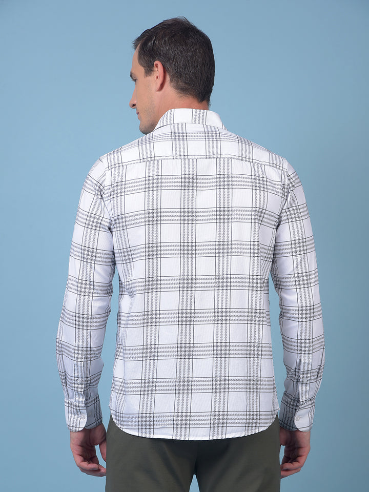 White Checked 100% Cotton Shirt