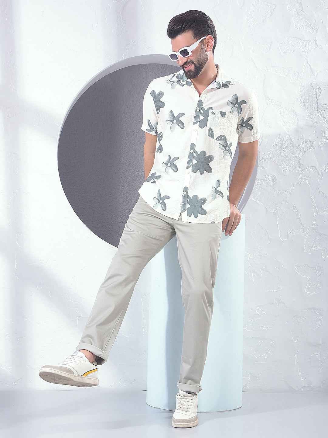 Green Floral Print Shirt