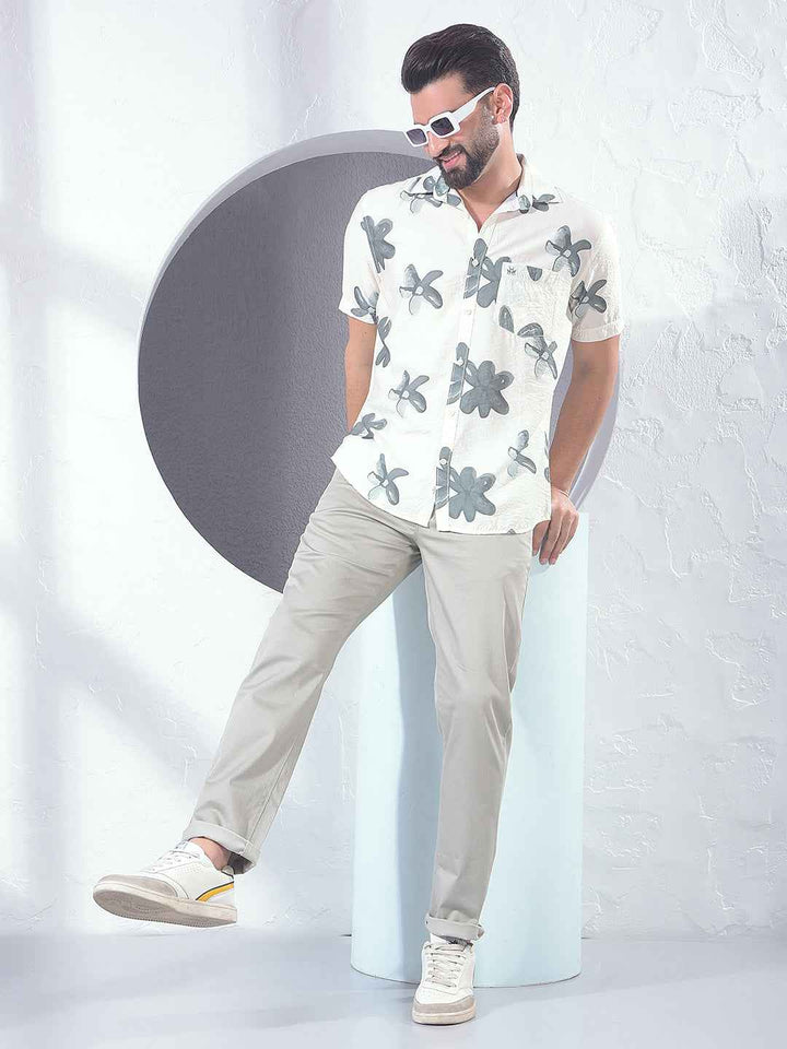 Green Floral Print Shirt