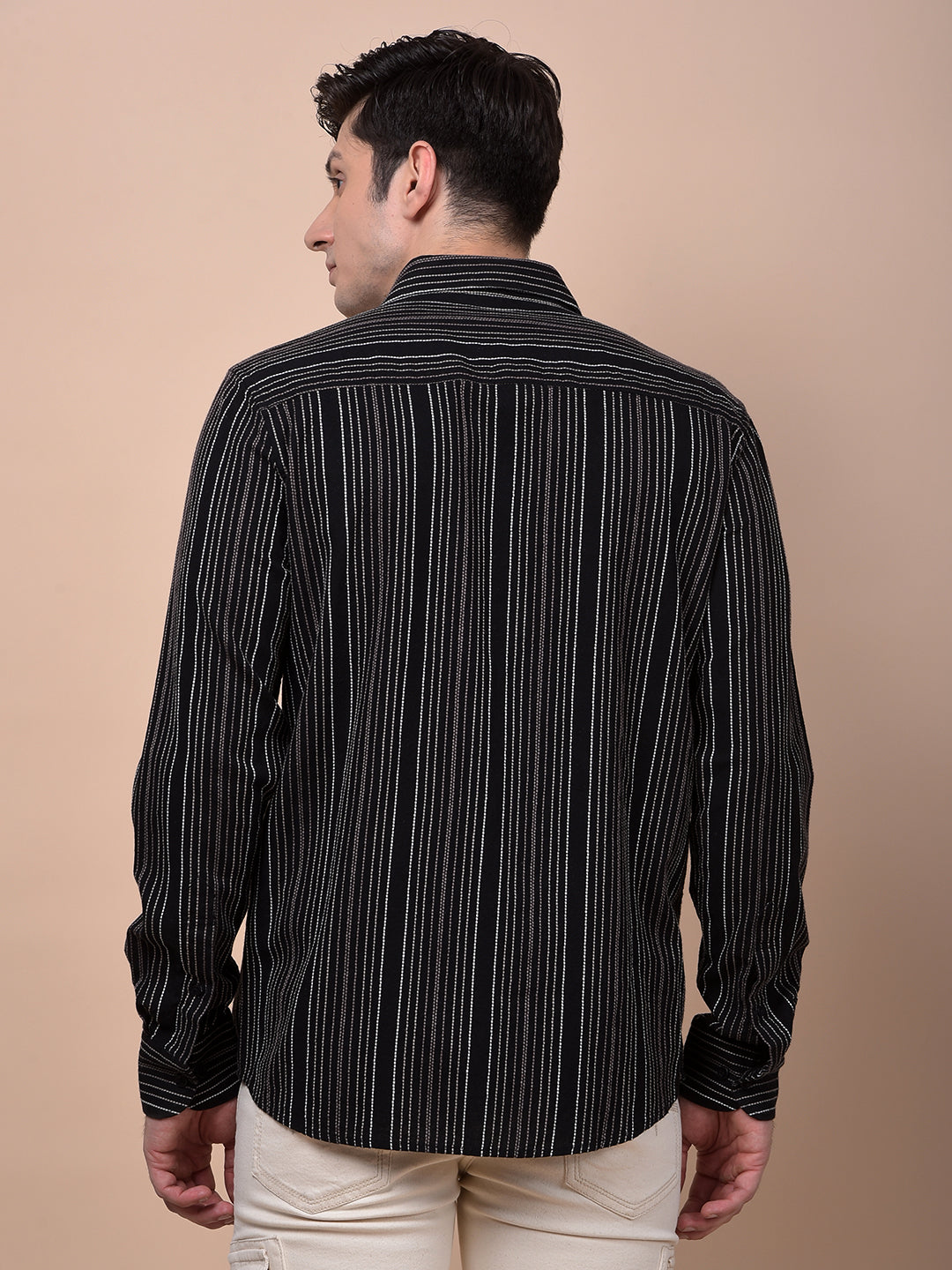Black Vertical Stripes 100% Cotton Shirt