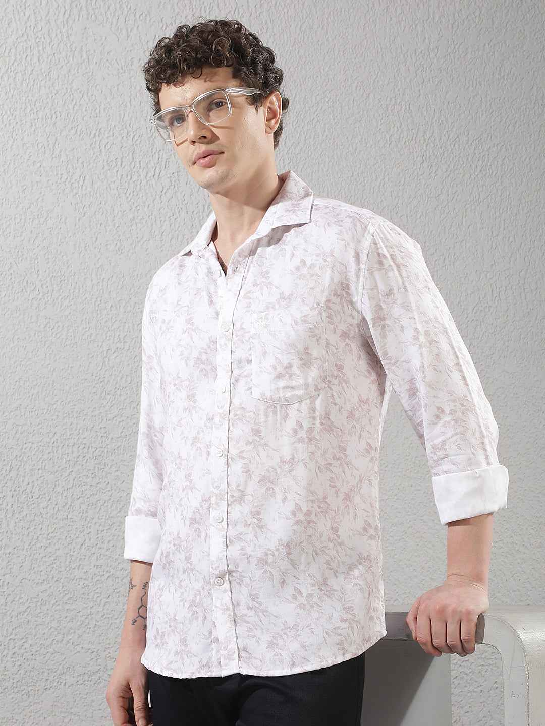 Pink Floral Print Shirt