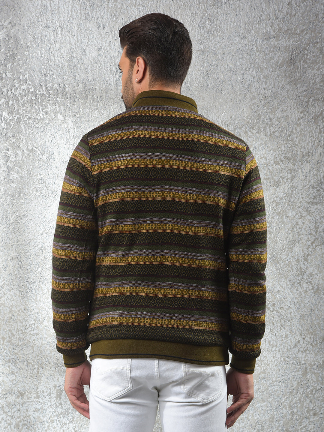 Green Jacquard Reversible Jacket