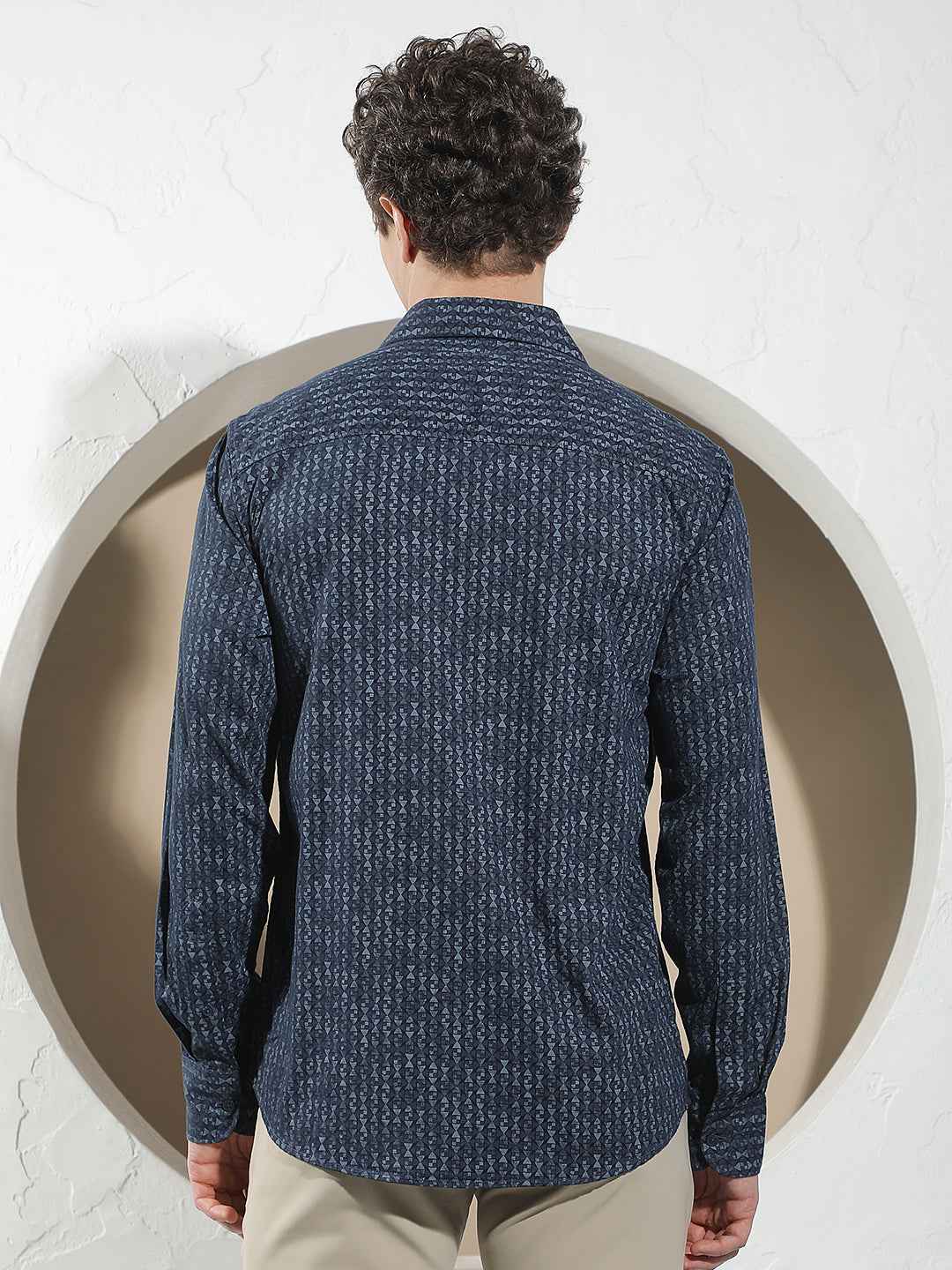 Navy Blue Printed Shirt