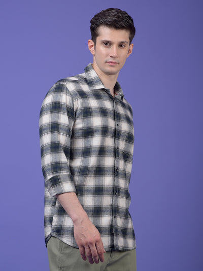 Green Checked 100% Cotton Shirt