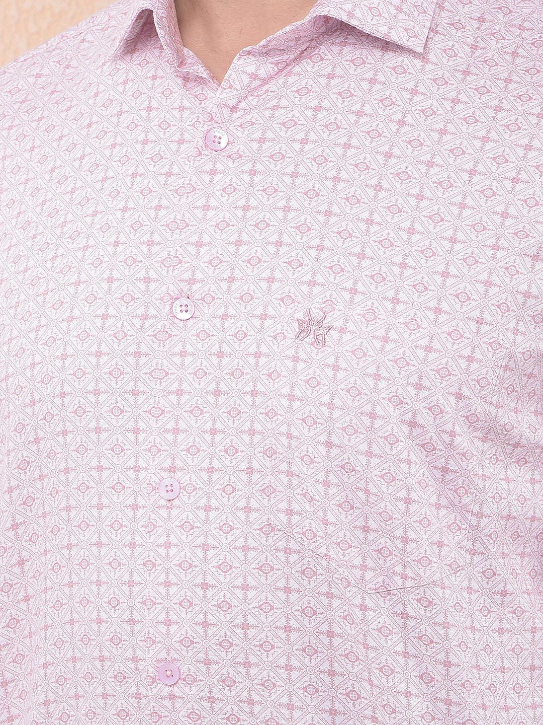 Pink Printed 100% Cotton Shirt