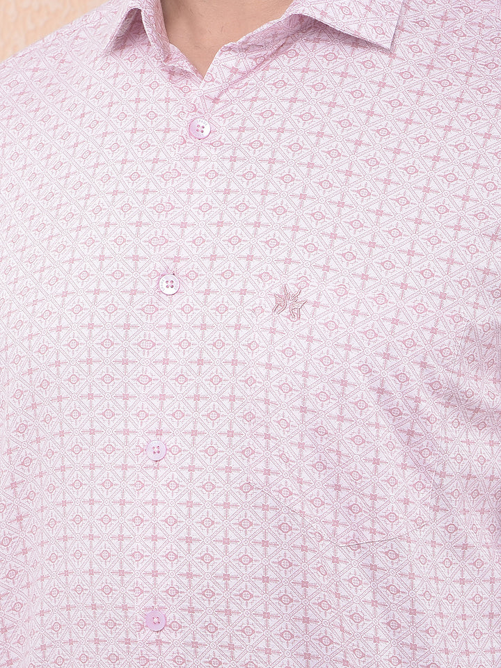 Pink Printed 100% Cotton Shirt
