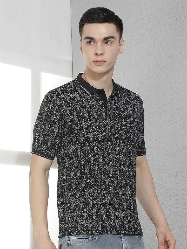 Black Floral Print T-Shirt