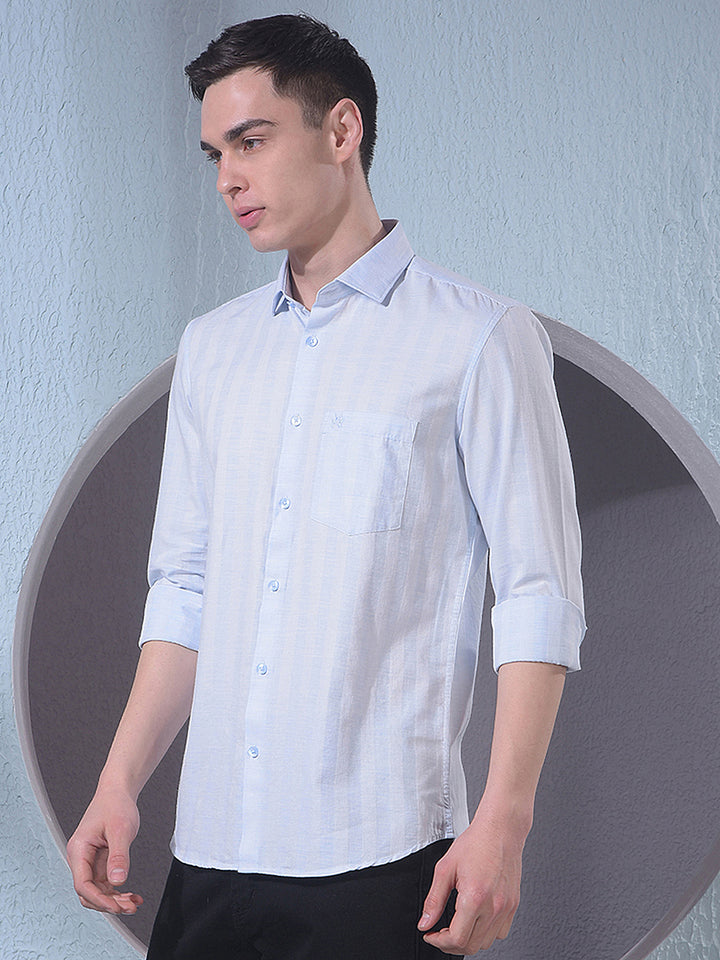 Blue Vertical Stripes Shirt