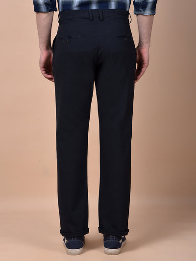 Sleek Silhouette Navy Blue Trousers