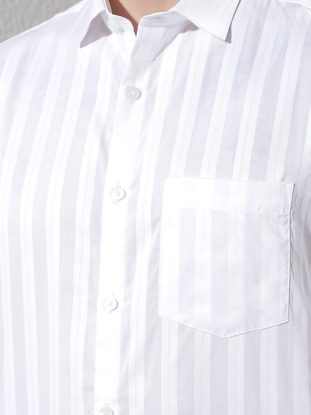White Vertical Stripes Shirt
