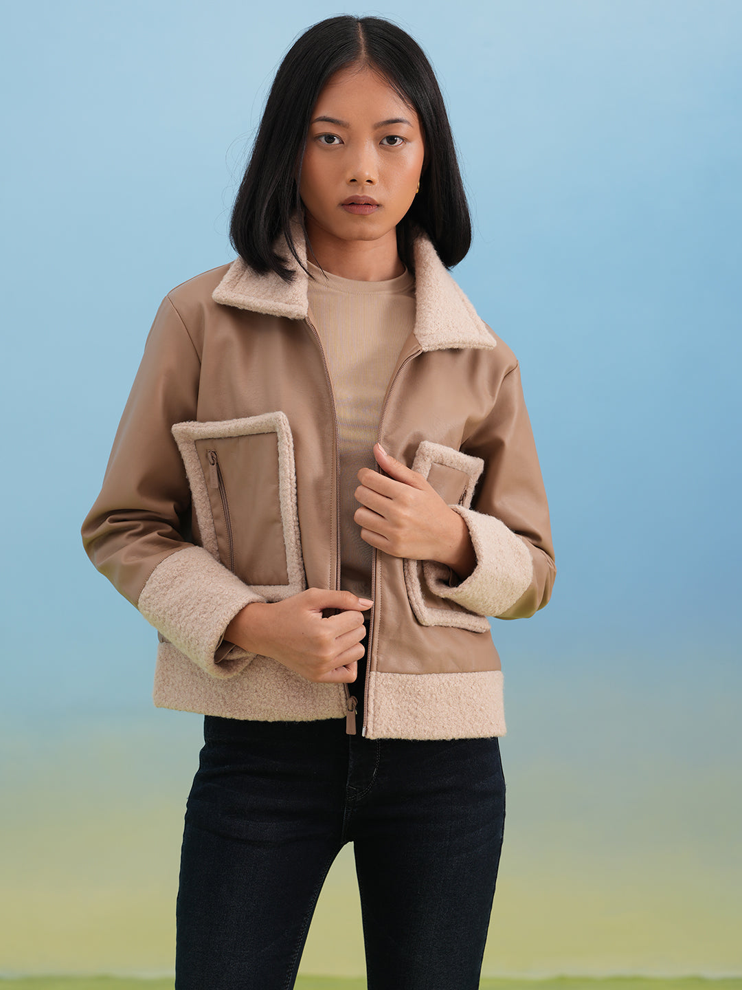 Beige 100% Cotton Jacket