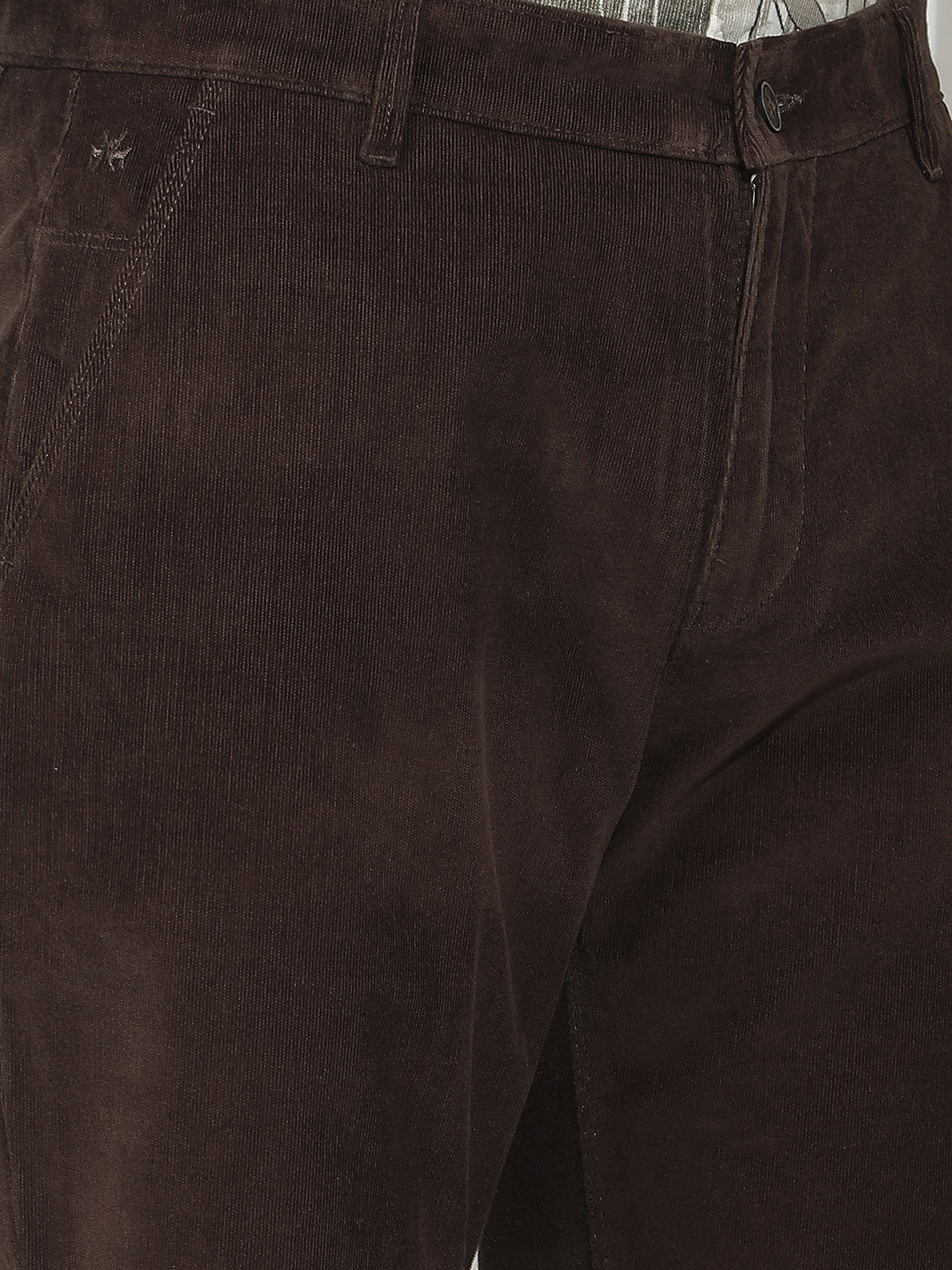 Brown Straight Corduroy Trousers